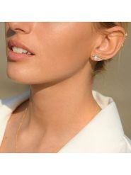 CARATELLI Złote kolczyki-wkrętki "Vague Sublime" z diamentami rozmiar: onesize. Białe kolczyki CARATELLI, z diamentem, złote. Za 1,513.99 zł.