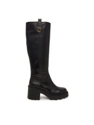 PINKO Kozaki Altea 05 SD0553P001 Czarny. Czarne kozaki Pinko, ze skóry, bez obcasa, na płaskiej podeszwie, bez zapięcia. Za 1,659.00 zł.