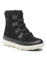 Sorel Śniegowce Explorel II Joan Faux Fur Wp NC4462-010 Czarny. Czarne trapery i śniegowce Sorel, ze skóry. Za 489.00 zł.