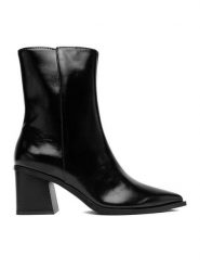 JENNY Botki CEO-LS6344-01 Czarny. Czarne botki Jenny, bez wzorów, z materiału, bez obcasa, na słupku, bez zapięcia. Za 179.99 zł.