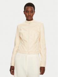 Guess Kurtka z imitacji skóry W4YL04 WE480 Kremowy Regular Fit. Białe kurtki Guess, s, z aplikacjami, ze skóry, bez kaptura. Za 512.99 zł.