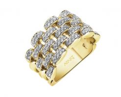 Pierścionek z żółtego złota z brylantami - 0,68 ct - próba 585. Żółte pierścionki Apart, z brylantem, złote. Za 16,590.00 zł.