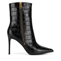 Botki Eva Minge. Czarne botki Eva Minge, bez wzorów, bez obcasa, na szpilce, bez zapięcia. Za 529.99 zł.