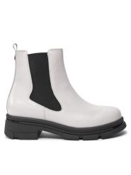Caprice Botki 9-25428-43 Biały. Białe botki Caprice, bez wzorów, z lakierowanej skóry, bez obcasa, na płaskiej podeszwie, bez zapięcia. Za 499.99 zł.