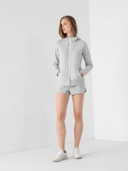 4F Spodenki dresowe damskie S. Szare szorty 4f, bez wzorów, z bawełny. W wyprzedaży za 29.99 zł.