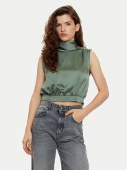 HUGO Bluzka Canile-1 50530475 Zielony Regular Fit. Zielone bluzki Hugo, bez wzorów, z syntetyku, bez kołnierzyka, bez ramiączek. Za 399.99 zł.