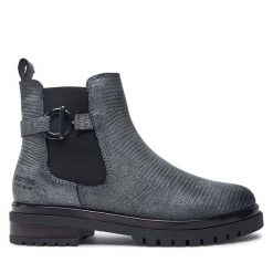 Botki Josef Seibel. Szare botki Josef Seibel, bez wzorów, bez obcasa, na płaskiej podeszwie, bez zapięcia. Za 499.99 zł.