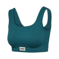 Kobiece bezszwowe biustonosze prążkowane Hummel Pulse. Zielone bielizna sportowa Hummel, m, bez wzorów, prążkowane. Za 189.00 zł.