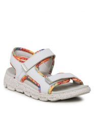 Sandały Rieker. Czarne sandały Rieker, bez wzorów, bez obcasa, na koturnie, bez zapięcia. Za 319.99 zł.