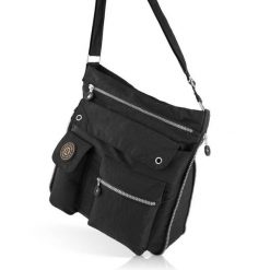 Raportówka czarna BAGSTREET SP-05-BL. Czarne torebki klasyczne Bag Street, bez wzorów, z materiału, na ramię, duże, bez dodatków. Za 85.49 zł.