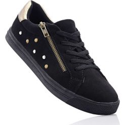 Sneakersy bonprix czarny. Czarne obuwie sportowe bonprix, bez zapięcia. Za 54.99 zł.