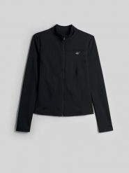4F Bluza slim bez kaptura damska - czarna L. Czarne bluzy 4f, l, bez wzorów, bez kaptura. Za 189.99 zł.