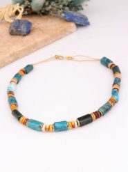 Charlize Pozłacany naszyjnik z kamieniami szlachetnymi - dł. 45 cm rozmiar: onesize. Brązowe naszyjniki Charlize, z turkusem, pozłacane. Za 122.09 zł.