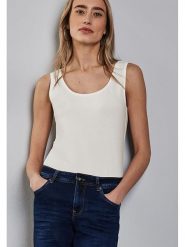 Street One Top w kolorze białym rozmiar: 44. Białe topy Street One, bez wzorów, bez kołnierzyka, bez ramiączek. Za 52.95 zł.