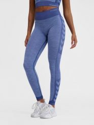 Damskie legginsy Hummel MT Shine Seamless. Niebieskie legginsy Hummel, xs, bez wzorów, z materiału. Za 252.50 zł.