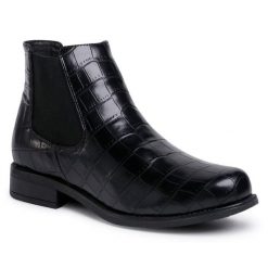 Sztyblety Jenny Fairy. Czarne botki Jenny Fairy, bez wzorów, bez obcasa, na płaskiej podeszwie, bez zapięcia. Za 57.99 zł.