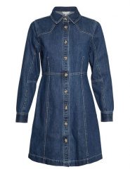 MOSS COPENHAGEN Sukienka dżinsowa "Dielle Emma" w kolorze granatowym rozmiar: XS. Niebieskie sukienki Moss Copenhagen, xs, bez wzorów, z bawełny, bez kołnierzyka, bez ramiączek, mini. Za 144.92 zł.