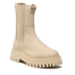 Sztyblety Bronx. Brązowe botki Bronx, bez wzorów, bez obcasa, na płaskiej podeszwie, bez zapięcia. Za 379.99 zł.