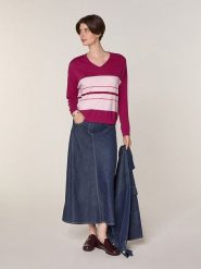 Rodier Wełniany sweter w kolorze różowo-jasnoróżowym rozmiar: S. Różowe swetry Rodier, s, bez wzorów, z wełny, bez ramiączek. Za 252.99 zł.