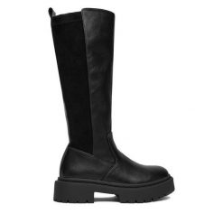 Kozaki JENNY. Czarne kozaki Jenny, bez obcasa, na płaskiej podeszwie, bez zapięcia. Za 219.99 zł.