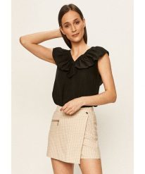 LEE RUFFLE TANK DAMSKA BLUZKA BLACK L46GAB0. Czarne bluzki Lee, l, bez wzorów, bez kołnierzyka, bez ramiączek. Za 129.99 zł.