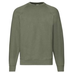 Klasyczna Bluza Raglanowa Unisex Dla Dorosłych. Zielone bluzy FRUIT OF THE LOOM, m, bez wzorów, z bawełny, z kapturem. Za 134.99 zł.