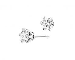 Kolczyki z białego złota z brylantami - SI2/H - 0,50 ct - próba 585. Białe kolczyki Apart, z brylantem, złote. Za 9,290.00 zł.