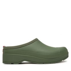 Klapki Hunter. Brązowe klapki Hunter, bez wzorów, bez obcasa. Za 279.99 zł.