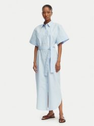 HUGO Sukienka koszulowa Kinime 50559480 Niebieski jasny Regular Fit. Niebieskie sukienki Hugo, bez wzorów, z bawełny, bez kołnierzyka, bez ramiączek, koszulowe. Za 899.99 zł.