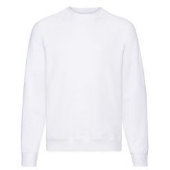 Bluza Unisex Adult Classic Plain Raglan. Białe bluzy FRUIT OF THE LOOM, m, bez wzorów, z bawełny, bez kaptura. Za 78.99 zł.