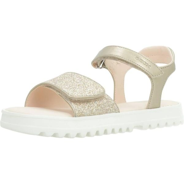 Sandały damskie Geox Coralie B. Szare sandały Geox, bez wzorów, bez obcasa, bez zapięcia. W wyprzedaży za 205.50 zł.