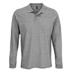Koszulka Polo Z Długim Rękawem Dla Dorosłych Unisex Polycotton. Szare bluzki SOL'S, s, bez wzorów, casualowe, bez kołnierzyka, bez ramiączek. Za 85.99 zł.