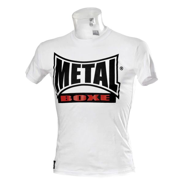 Koszulka z krótkim rękawem Metal Boxe new visual. Białe bluzki METAL BOXE, l, bez wzorów, sportowe, bez kołnierzyka, bez ramiączek. Za 165.00 zł.