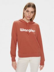 Wrangler Bluza 112350336 Pomarańczowy Regular Fit. Brązowe bluzy Wrangler, l, bez wzorów, z bawełny, bez kaptura. Za 149.00 zł.