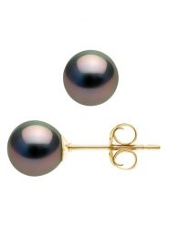 Pearl Addict Kolczyki-wkrętki z perłami w kolorze tahiti rozmiar: onesize. Brązowe kolczyki Pearl Addict, z perłą, złote. Za 848.99 zł.