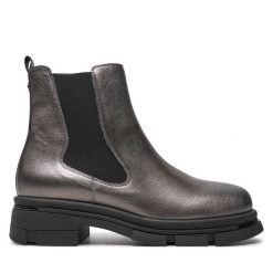 Botki Caprice. Szare botki Caprice, bez wzorów, bez obcasa, na płaskiej podeszwie, bez zapięcia. Za 519.99 zł.