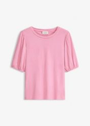 T-shirt z miękkiej mieszanki wiskozy. Białe t-shirty bonprix, bez wzorów, z wiskozy, bez kołnierzyka, bez ramiączek. Za 24.99 zł.