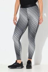 Damskie Legginsy sportowe kropki szybkoschnące elastyczny pas. Czarne legginsy sportowe Ulla Popken, plus size, bez wzorów, z bawełny. Za 199.99 zł.