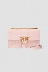 PINKO Różowa damska kopertówka Love One Mini DC Cocco Nabuccato. Czerwone kopertówki Pinko, bez wzorów, ze skóry, z tłoczeniem, bez dodatków. W wyprzedaży za 1,169.99 zł.