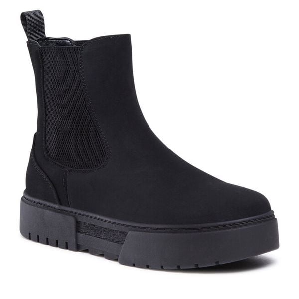 Sztyblety Jenny Fairy. Czarne botki Jenny Fairy, bez wzorów, bez obcasa, na płaskiej podeszwie, bez zapięcia. Za 135.99 zł.