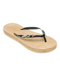 Japonki plażowe damskie Roxy SOUTH BEACH. Czarne klapki Roxy, bez wzorów, z gumy, bez obcasa. Za 94.99 zł.