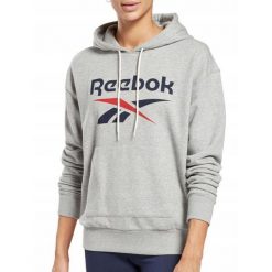 Bluza na co dzień damska REEBOK z kapturem. Szare bluzy Reebok, xs, bez wzorów, z kapturem. Za 159.00 zł.
