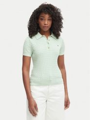 Tommy Hilfiger Sweter WW0WW41474 Zielony Regular Fit. Zielone swetry TOMMY HILFIGER, s, bez wzorów, z bawełny, bez ramiączek. Za 529.99 zł.