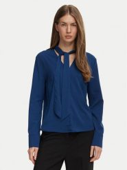 Calvin Klein Bluzka LV044H115G Granatowy Regular Fit. Niebieskie bluzki Calvin Klein, m, bez wzorów, bez kołnierzyka, bez ramiączek. Za 409.99 zł.