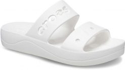 Klapki Dla Dorosłych Crocs Baya Platform. Brązowe klapki Crocs, bez wzorów, z materiału, bez obcasa. Za 139.99 zł.
