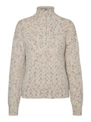 Vero Moda Sweter w kolorze beżowym rozmiar: XL. Brązowe swetry Vero Moda, xl, bez wzorów, ze splotem, bez ramiączek. Za 65.69 zł.
