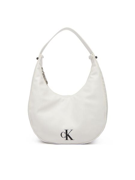 Calvin Klein Torebka Buckle Small Bag LV04F3513G Biały. Białe torebki klasyczne Calvin Klein, bez wzorów, ze skóry, bez dodatków. Za 409.99 zł.