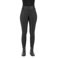 Damskie legginsy jeździeckie z pełną przyczepnością HV Polo Favourite Midwaist. Brązowe legginsy HV POLO, bez wzorów, z elastanu, z podwyższonym stanem. Za 343.50 zł.