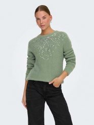 ONLY Sweter w kolorze zielonym rozmiar: M. Zielone swetry Only, m, bez wzorów, ze splotem, bez ramiączek. Za 110.04 zł.