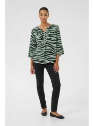 Kaffe Bluzka w kolorze zielono-czarnym rozmiar: 42. Zielone bluzki Kaffe, bez wzorów, z wiskozy, bez kołnierzyka, bez ramiączek. Za 82.99 zł.